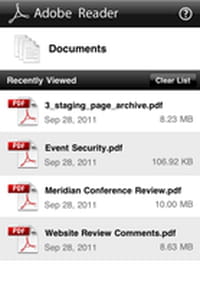 L'application Adobe Reader pour iOS disponible