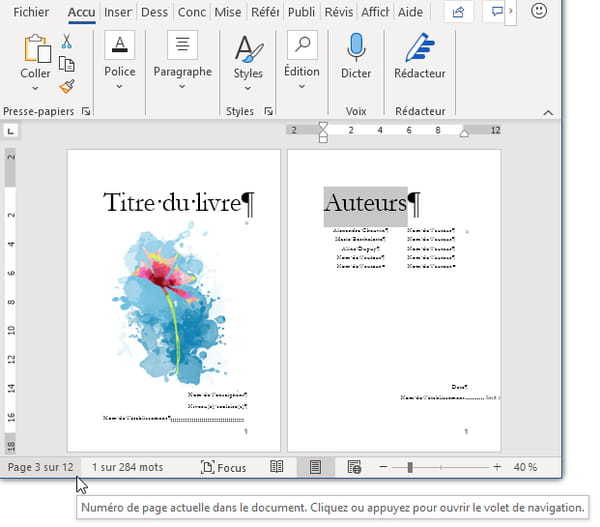 Numéroter des pages avec Word
