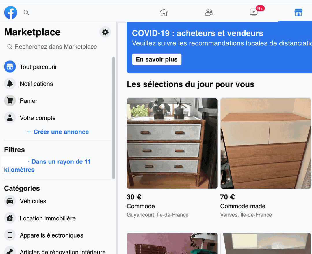 Facebook Marketplace comment acheter ou vendre