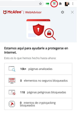 ¿Cómo usar la extensión McAfee WebAdvisor?