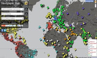 Newspaper Map, une carte interactive des titres de presse dans le monde