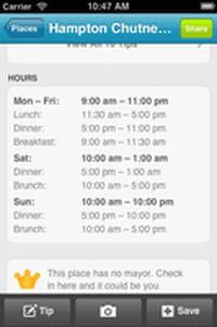 Fourquare : les entreprises peuvent afficher leurs horaires d'ouverture