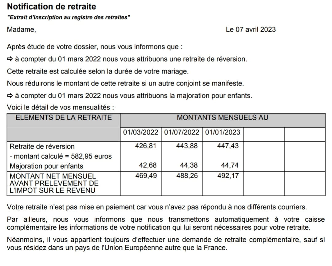Exemple De Notification De Retraite Cnav Votre Guide Environnement