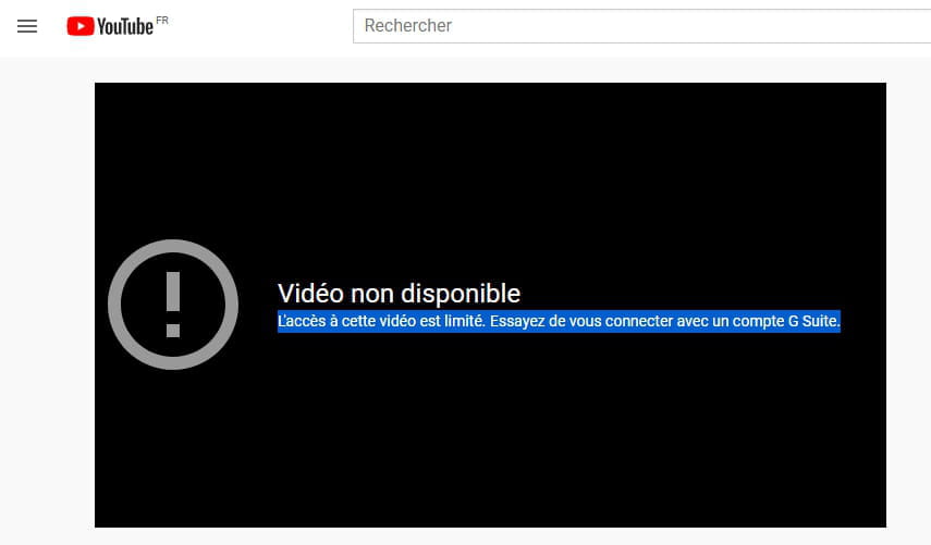 Vidéo indisponible pourquoi