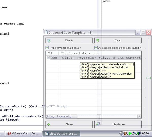 Visual Basic / V3 clipboard code template CodeS SourceS