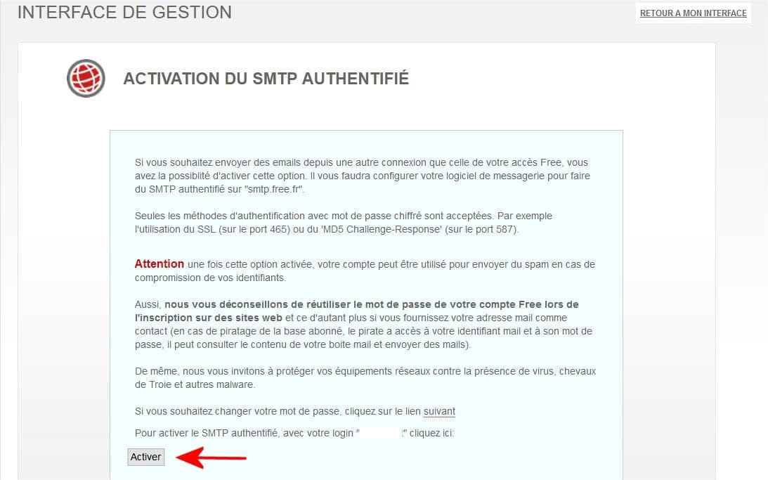 Changement opérateur envoi de mails impossible