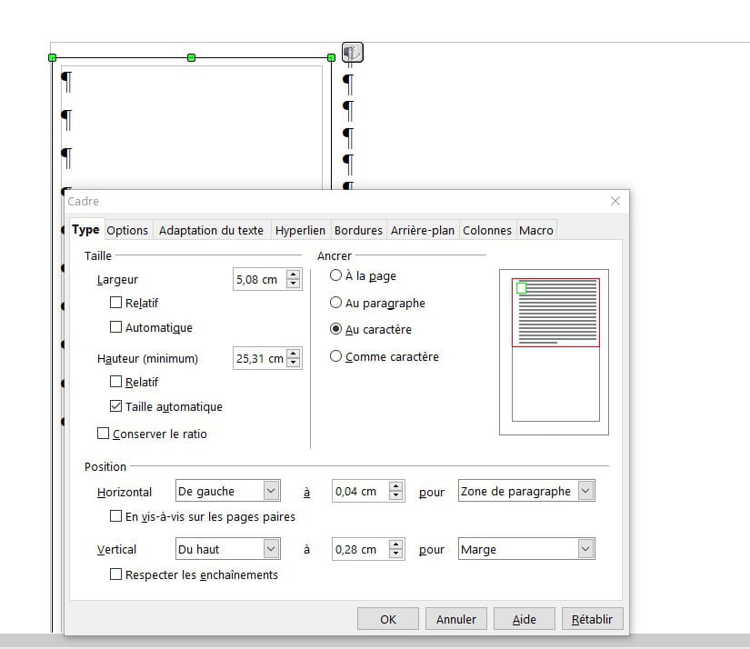 Marge En Fond De Page Libre Office R solu LibreOffice OpenOffice