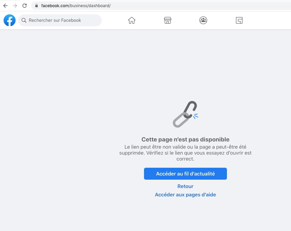 Je N Ai Plus Accès à Ma Page Facebook Problème page facebook pas disponible - Forum Facebook - Comment Ça Marche