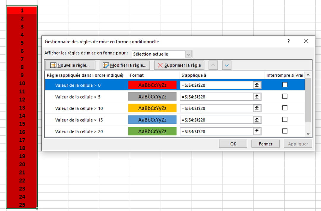 Mise en forme conditionnelle Excel toutes les techniques