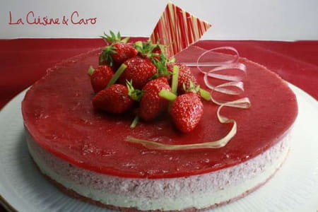 Bavarois fraise rhubarbe