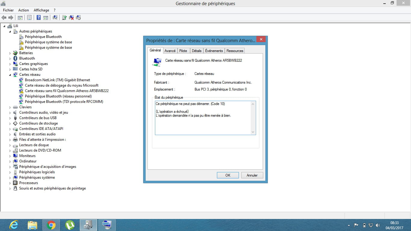installer le wifi dans Windows 8