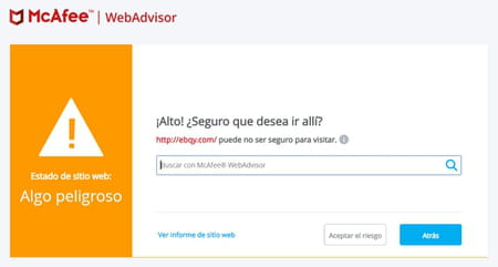 ¿Cuáles son las ventajas de McAfee WebAdvisor?