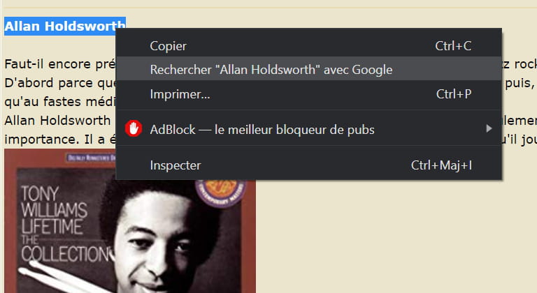 Lancer Une Recherche Directe En Selectionnant Des Mots Dans