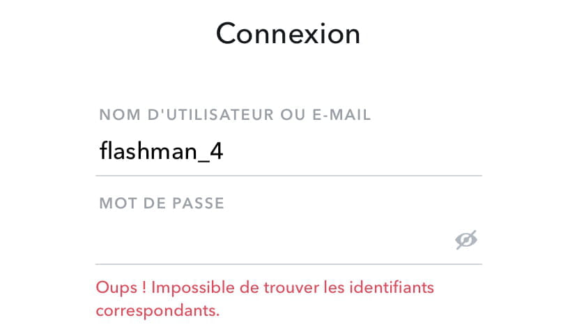 Oups Impossible De Trouver Les Identifiants Correspondant Snapchat