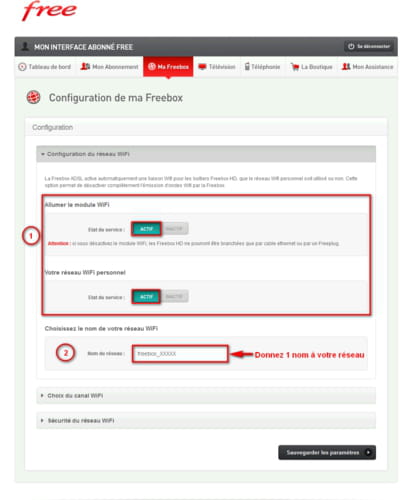 Freebox Activation De Votre Abonnement En Cours Configurer le mode Wifi de la Freebox