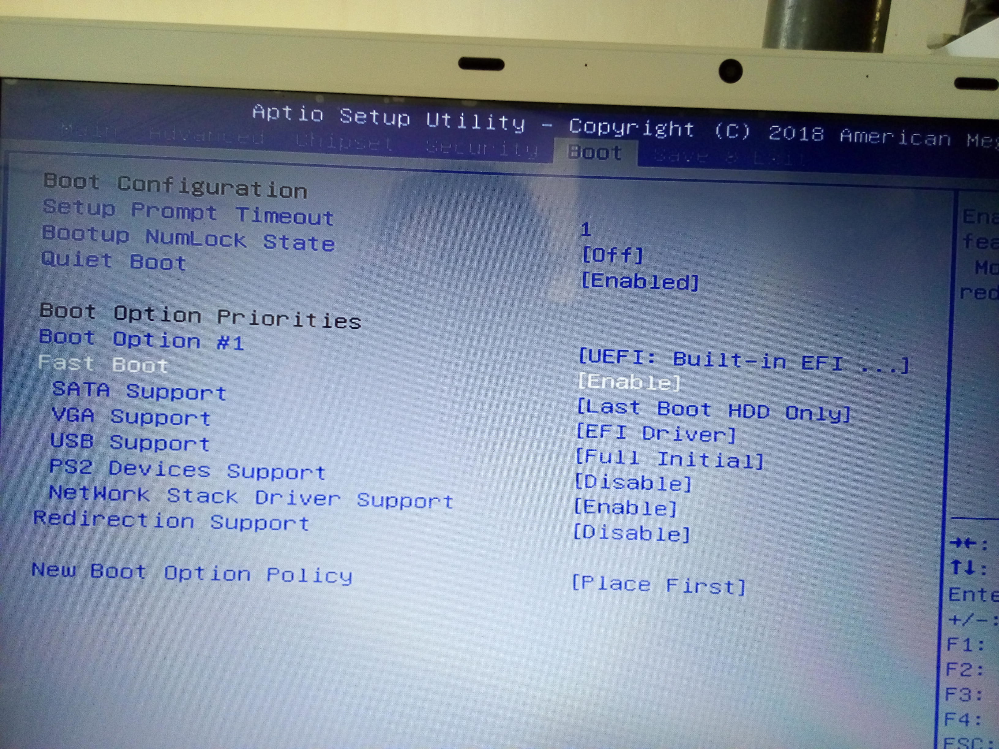 Message au démarrage« Press Esc in 1 second to skip startup.nsh " msi ...