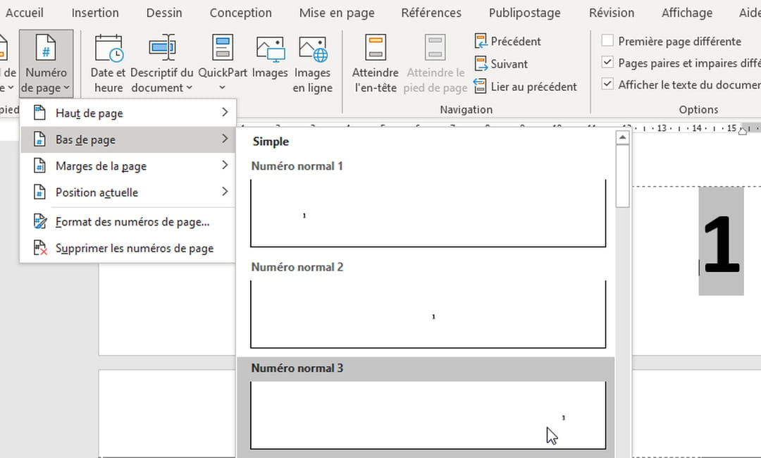 Numéro de page Word : afficher, personnaliser, supprimer…
