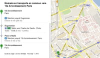 Google Maps intègre le calcul d'itinéraires via les transports parisiens