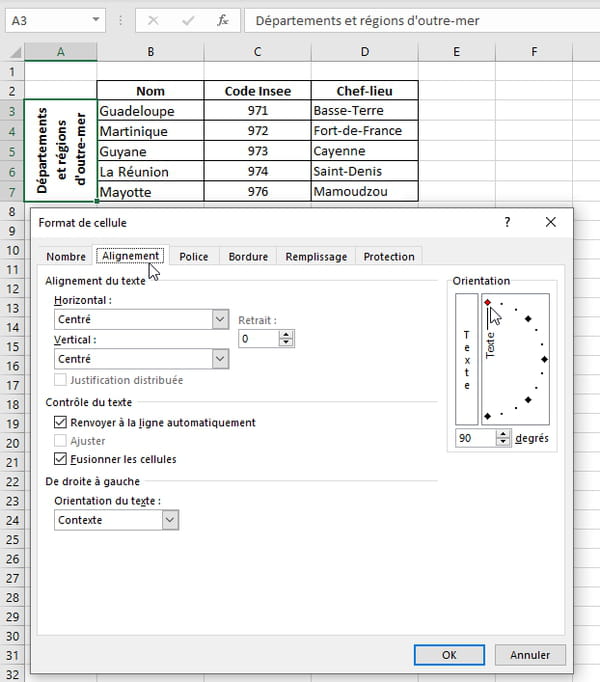 Concaténer Excel comment fusionner des cellules