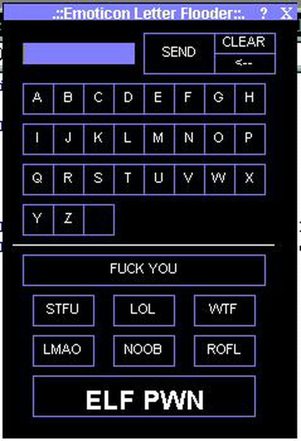Visual Basic / Émoticon letter flooder v2.0 & nemesis object