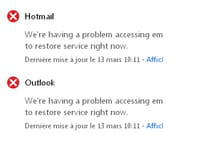 Hotmail, Outlook.com et SkyDrive victimes d'une interruption de services