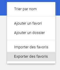 Exporter les favoris de Google Chrome