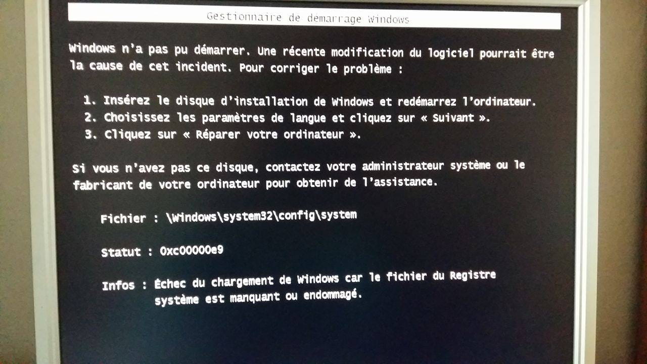 TÉLÉCHARGER FICHIER MANQUANT WINDOWS SYSTEM32 CONFIG SYSTEM