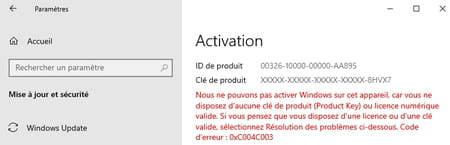 cle d activation windows 10