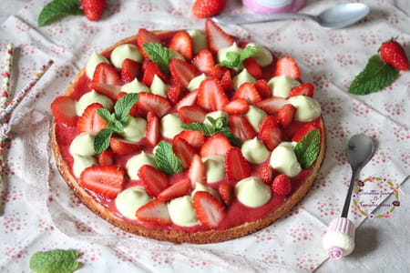 Tarte fraise et menthe